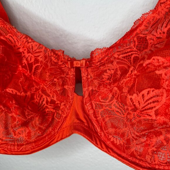 Auden Womens Orange Lace Unlined Full Coverage Underwire Bra Size 42DDD - Picture 7 of 9